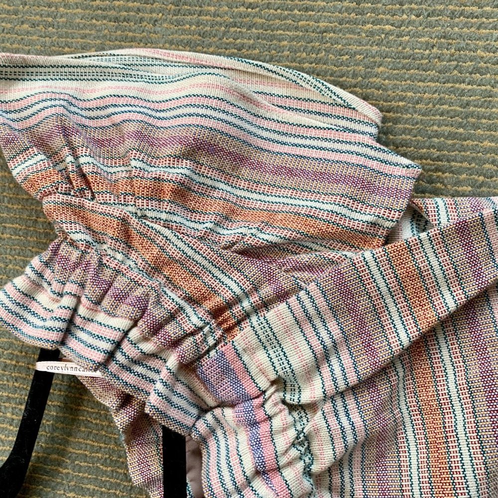 Corey Lynn Calter multicolor stripe off-the-shoulder dress, Size S - Picture 6 of 10